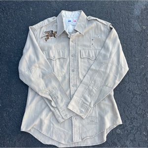 Vtg Uniform Flying Cross W/ Flying Tiger - Made In The USA Size 16.5 M Sleeve